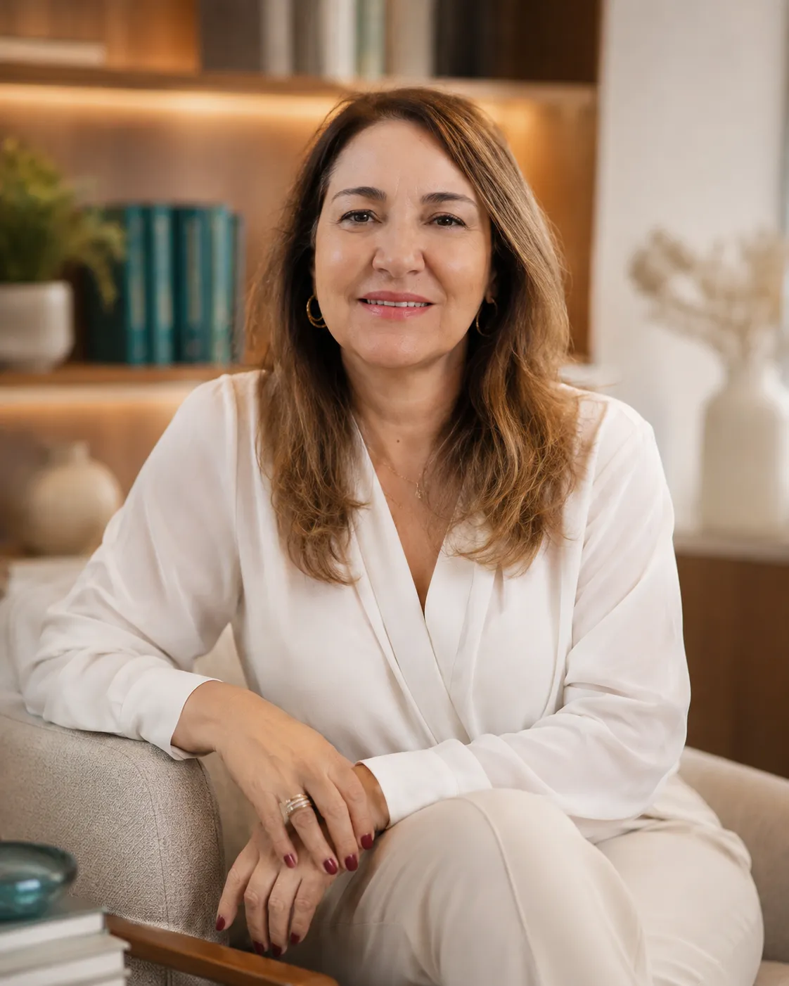 Lia Ross em seu espaço de atendimento